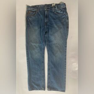 GOOD- 40 x 34 Mens Ariat Jeans Low Rise Boot Cut M4 Pants Cotton Blue